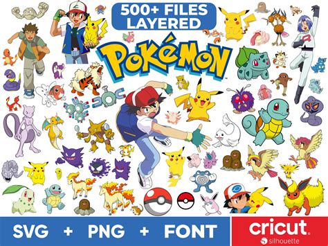 Pokemon SVG Bundle Pokemon Png Pikachu Layered Digital Vector Files