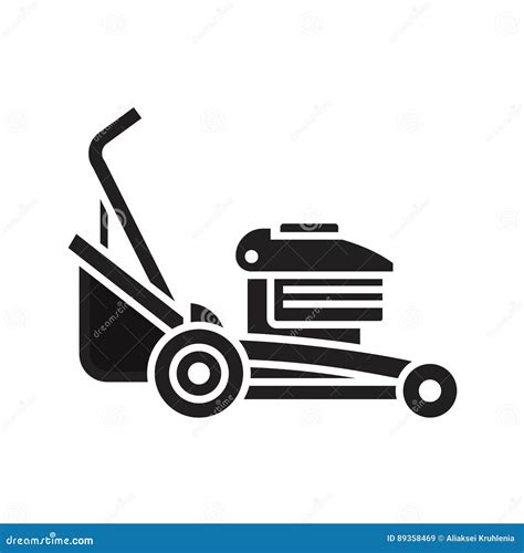 Lawn Mower Icon Stock Vector Illustration Of Shape Equipment 89358469