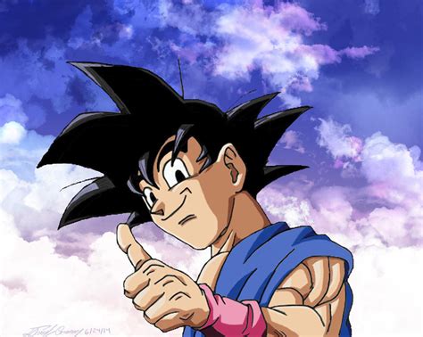 Thumbs Up Goku w/ background by gokujr96 on DeviantArt