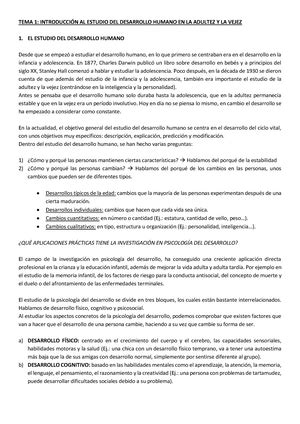 Preguntas exámenes Preguntas de desarrollo adultez y vejez temas 5 9