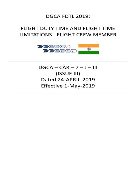 Dgca Fdtl 2019 Flight Duty Time And Flight Time Limitations Flight