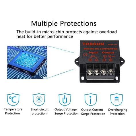 12v 24v 5a Dc Converter With Step Down Buck Voltage Reducer Regulator