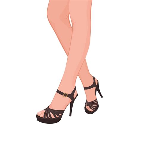 Piernas hermosas en tacones piernas femeninas en sandalias ilustración