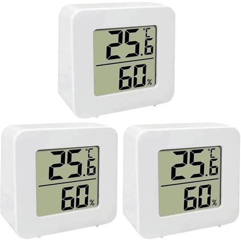 3 Pièces Mini Thermomètre Hygromètre Interieur Hygromètre Digital À