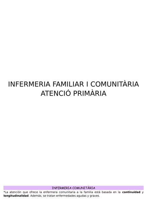 Examen Apuntes Infermeria Familiar I Comunit Ria Atenci Prim Ria