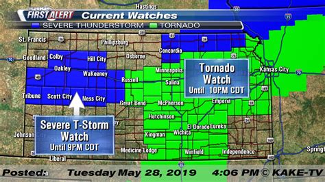 Tornado Watch issued for dozens of Kansas counties - KAKE