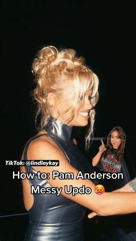 Pamela Anderson Messy Bun Updo Tutorial Tiktok Lindleykay 🖤 Hair