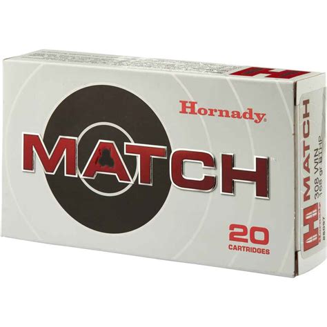 Hornady 308 Win Match Bthp 10 9g 168grs Kaliber 308 Win Patronen Für Büchsen Munition