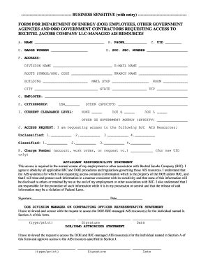 Fillable Online Oakridge Doe Form For Department O Fax Email Print