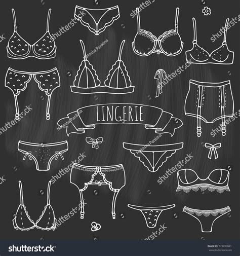 Hand Drawn Doodle Lingerie Icon Set Stock Vector Royalty Free