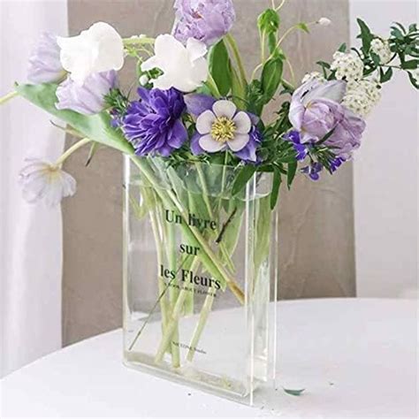 Vase De Livre Transparent Vase De Fleurs Transparent En Acrylique Vase