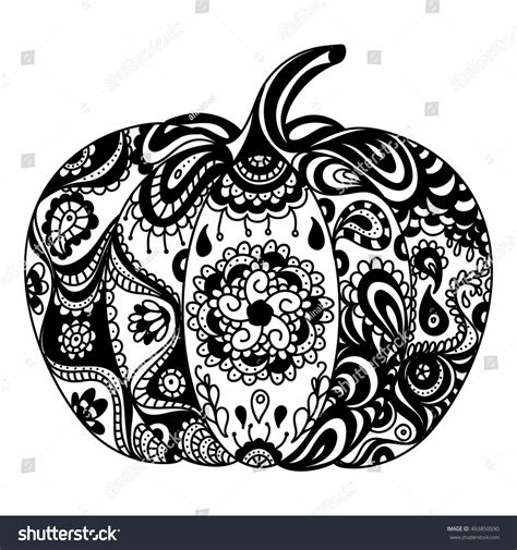 Vector Coloring Book Page Design Pumpkin Stock Vector (Royalty Free ...