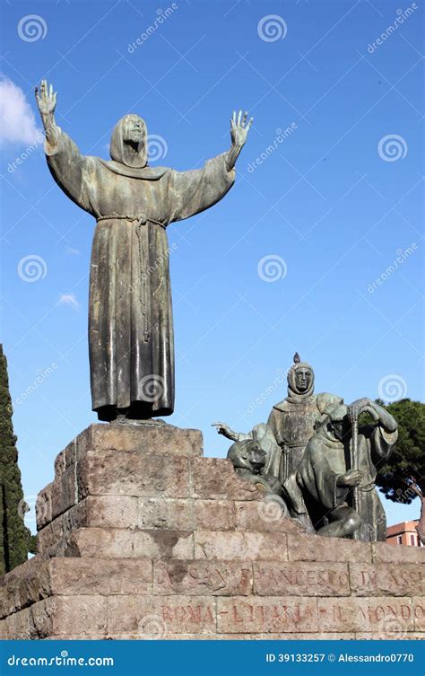 Statue Of Saint Francis In Rome Stock Image Image 39133257