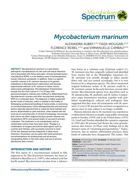 (PDF) Mycobacterium marinum