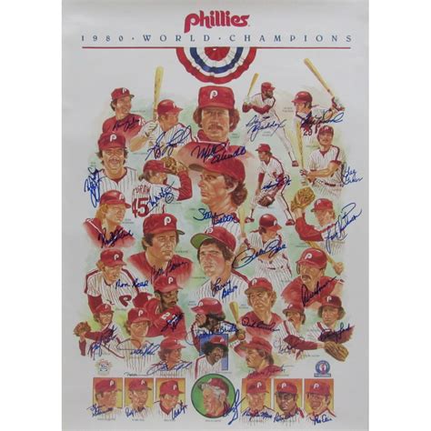 Phillies X Poster Signed By With Pete Rose Mike Schmidt