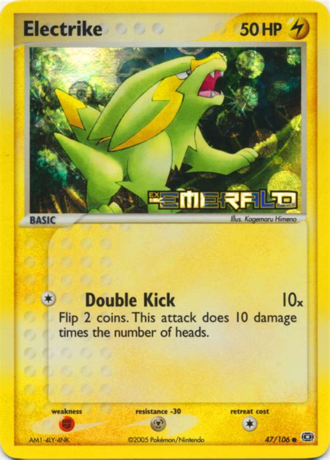 Pokémon EX Emerald Card 047 Electrike Parallel Reverse Holo Arcade