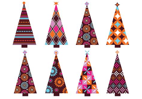 Patterned Christmas Tree Vector Pack 37516 Vector Art at Vecteezy