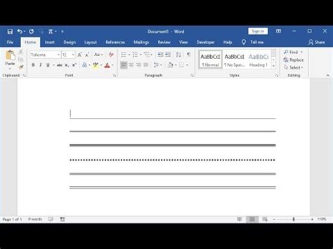 Draw A Line In Word Shortcut