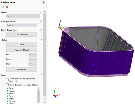 Select Faces Dialog Box For Drive Faces