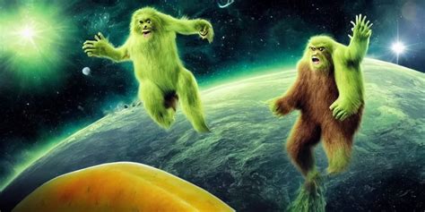 Sasquatch Riding A Giant Pickle In Space Beautiful Stable Diffusion