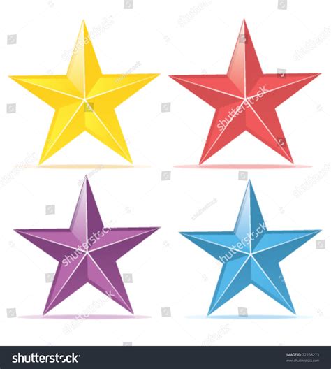 Four Colors Stars Yellow Red Purple Stock Vector 72268273 Shutterstock