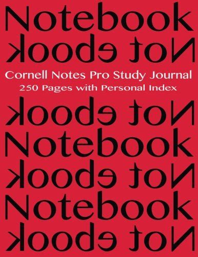 Cornell Notes Pro Study Journal 250 Pages With Personal Index Notebook