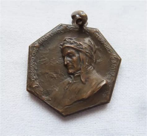 Medaglia Centenario Dantesco Dante Alighieri Regno Eur