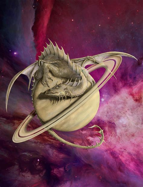 Saturn Dragon Digital Art By Rob Carlos