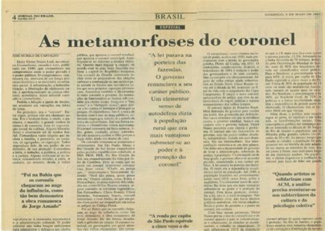 As Metamorfoses Do Coronel Jornal Do Brasil