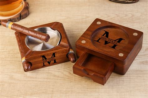 Personalized Groomsman T Cigar Ashtray Personalized 2 In 1 Whiskey Coaster T For Him