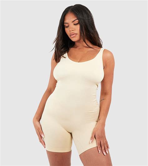 Buy Boohoo Seamless Control Low Back Bodysuit In Nude 6thStreet Qatar