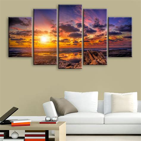 Perfect Beach Sunset Canvas Wall Art Pencil Canvas