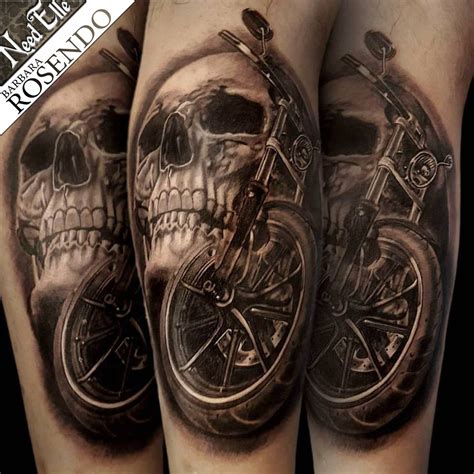 Skull Harley Davidson Tattoo By Barbara Rosendo Tatouage T Te De Mort