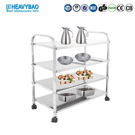 Heavybao Hotel Serving Kitchen Appliance Stainless Steel Trolley With