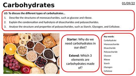 AS/A2-Level AQA Biology Carbohydrates Monosaccharides Disaccharides Polysaccharides Full Lesson ...