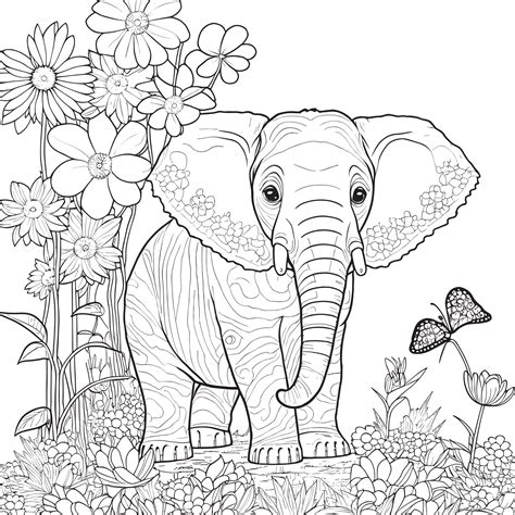 Adult Coloring Pages Elephants