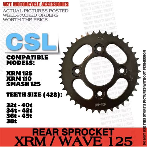 CSL REAR SPROCKET FOR HONDA XRM WAVE 125 110 100 MOTORCYCLE 428