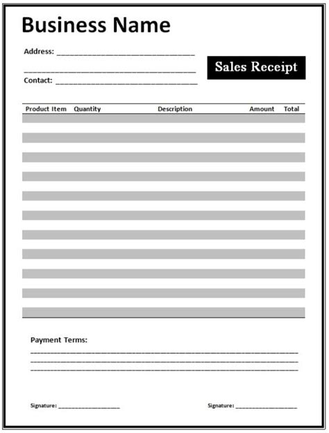 Sales Receipt Template | Free Word & Excel Templates