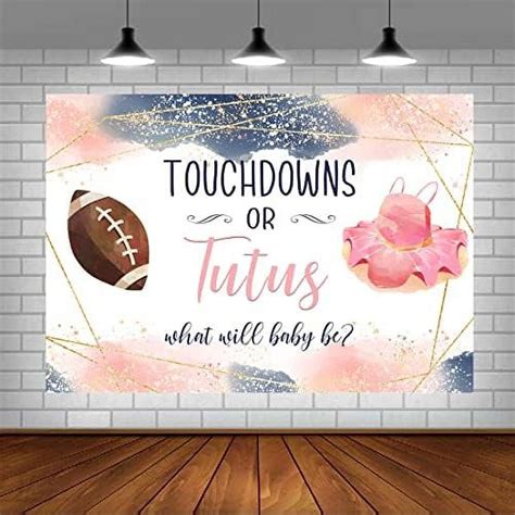 Touchdowns Or Tutus Gender Reveal Backdrop Boy Or Girl American