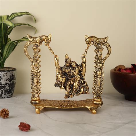 Buy Purestory Radha Krishna Metal Jhula Statues Radha Krishna Figurine