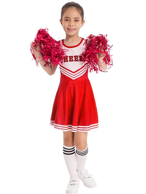 inhzoy Kids Girls Cheer Leader Uniform Costume Cheerleading Dance Fancy ...