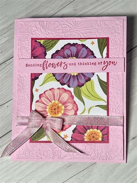 Card Idea Using Flowering Zinnias Suite From Stampin Up In