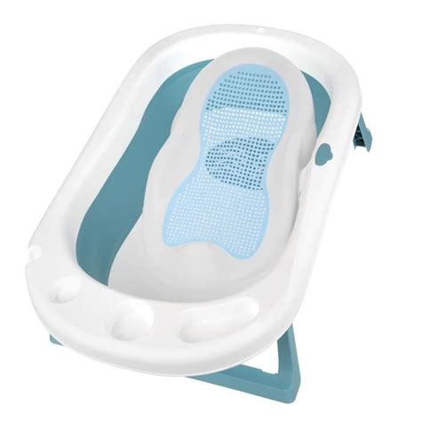 Baignoire pliable bébé pliante évolutive 89 cm bleu avec siège