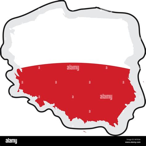 Map of Poland with its flag Stock Vector Image & Art - Alamy