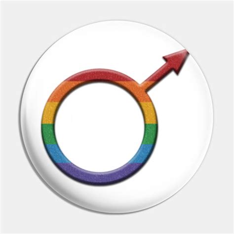 Rainbow Colored Round Gay Pride Male Gender Symbol Male Gender Symbol Pin TeePublic