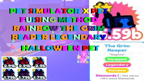 Pet Simulator X Pet Fusing Method To Get Rainbow The Grim Reaper