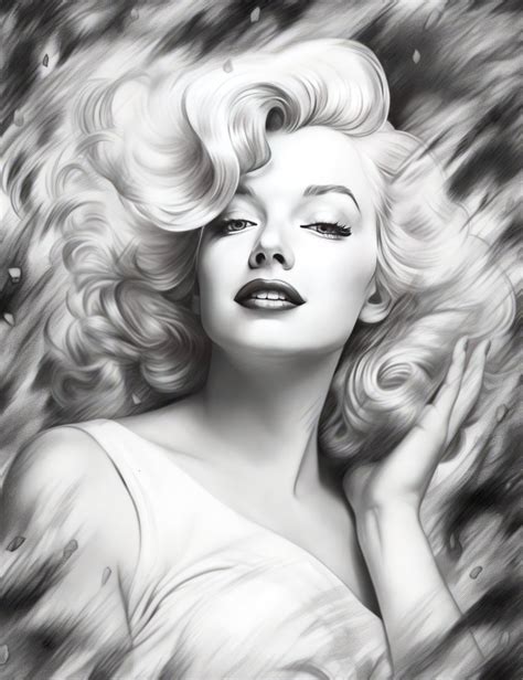 Marilyn Monroe Premium Coloring Pages Printable Hollywood Icon Adult