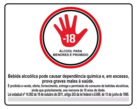 2 Placas Proibido Vender Bebida Alcoolica P Menores 18 Anos