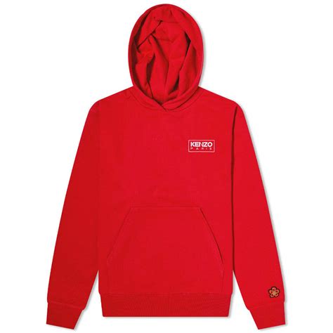 Kenzo Paris Womens Logo Oversize Hoody In Medium Red Kenzo