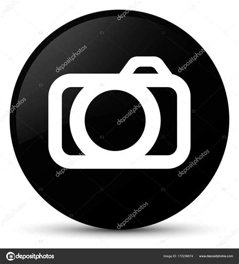 Camera icon black round button — Stock Photo © FR_Design #172236674